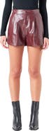 Grey Lab Shiny Faux Leather Shorts