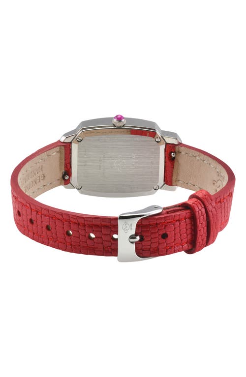 Gv2 Pavia Diamond Leather Strap Watch, 25mm X 29mm In Red