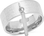 STEELTIME Stainless Steel Lord's Prayer Cross Band Ring