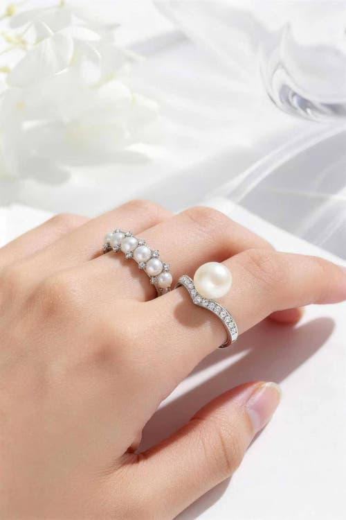 Classicharms Freshwater Pearl Stackable Ring Set In Multi