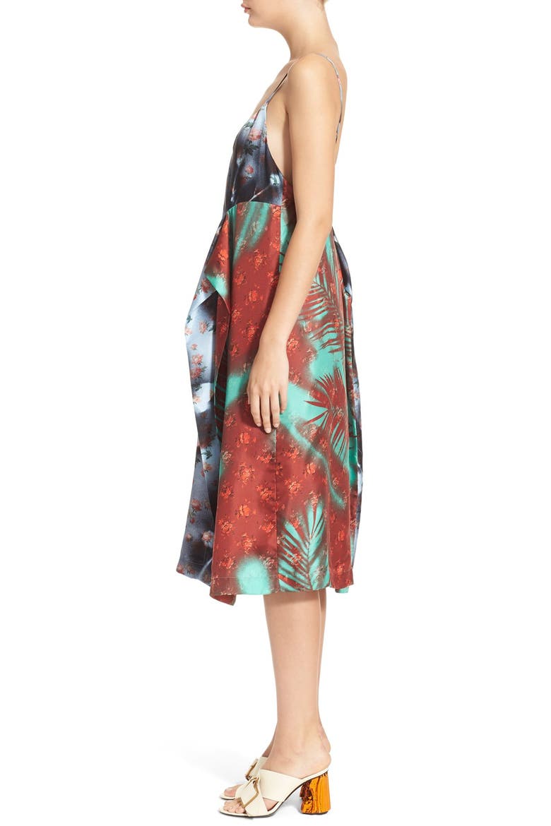 'Clemente' Print Silk Slipdress, Alternate, color, ROSES/ PALM MIX
