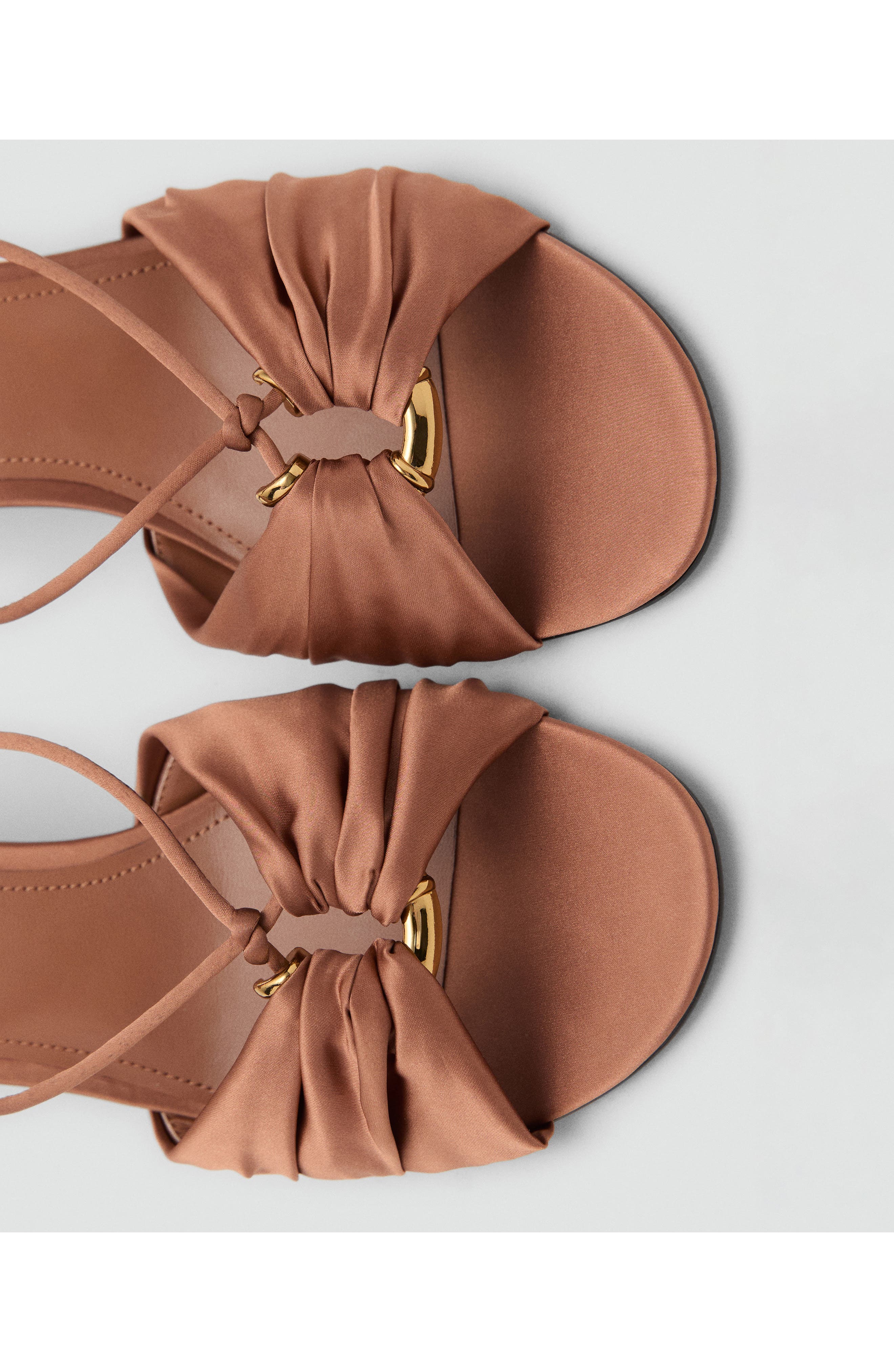 MANGO Satin Sandal, Alternate, color, Burnt Orange