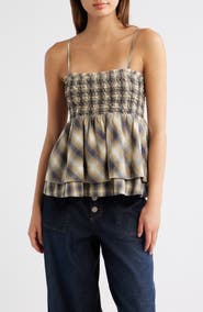 Damson Madder Azalea Smocked Organic Cotton Camisole