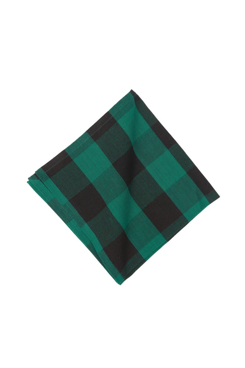 Franklin Spruce Black Napkin, Main, color, Green