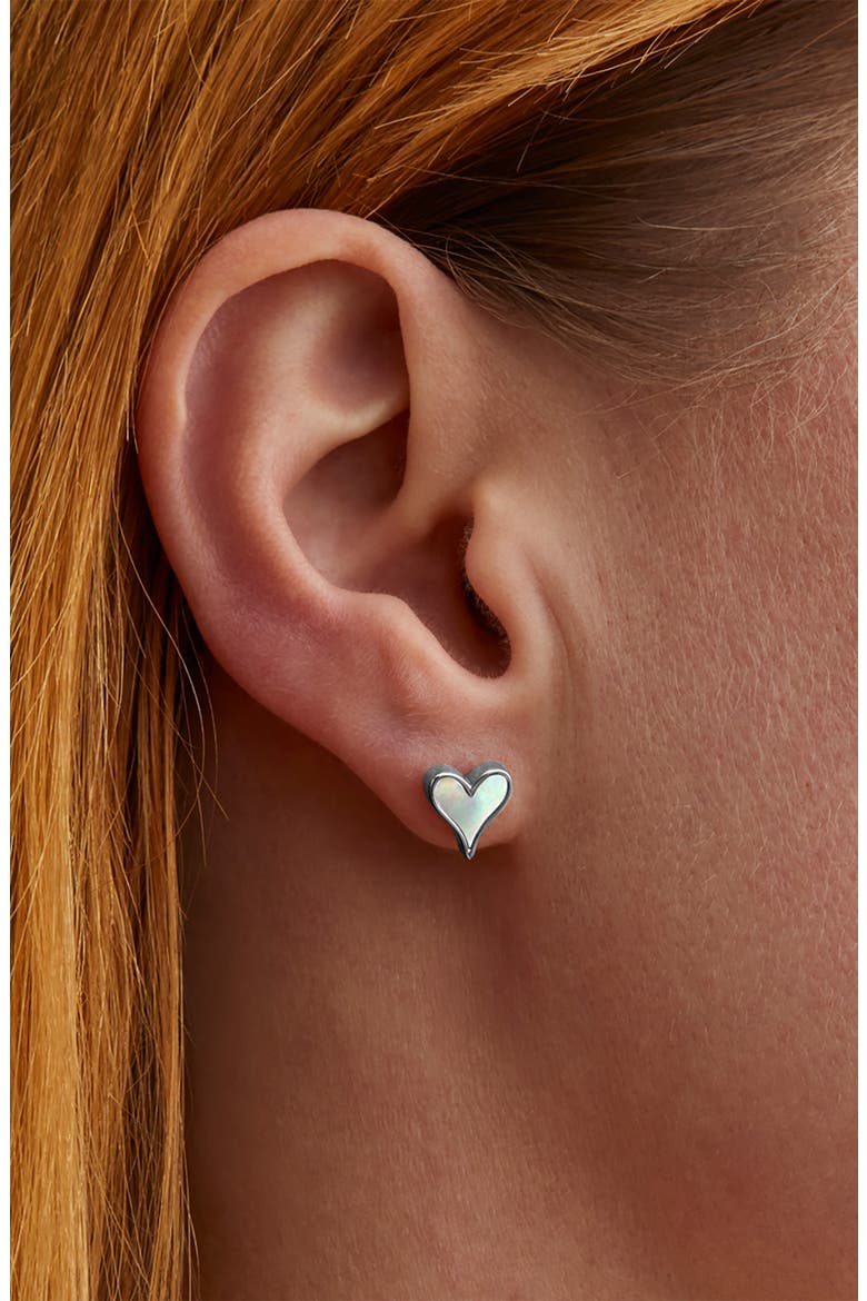 LoveLock Sterling Silver & Mother-of-Pearl Earrings, Alternate, color, STERLING SILVER