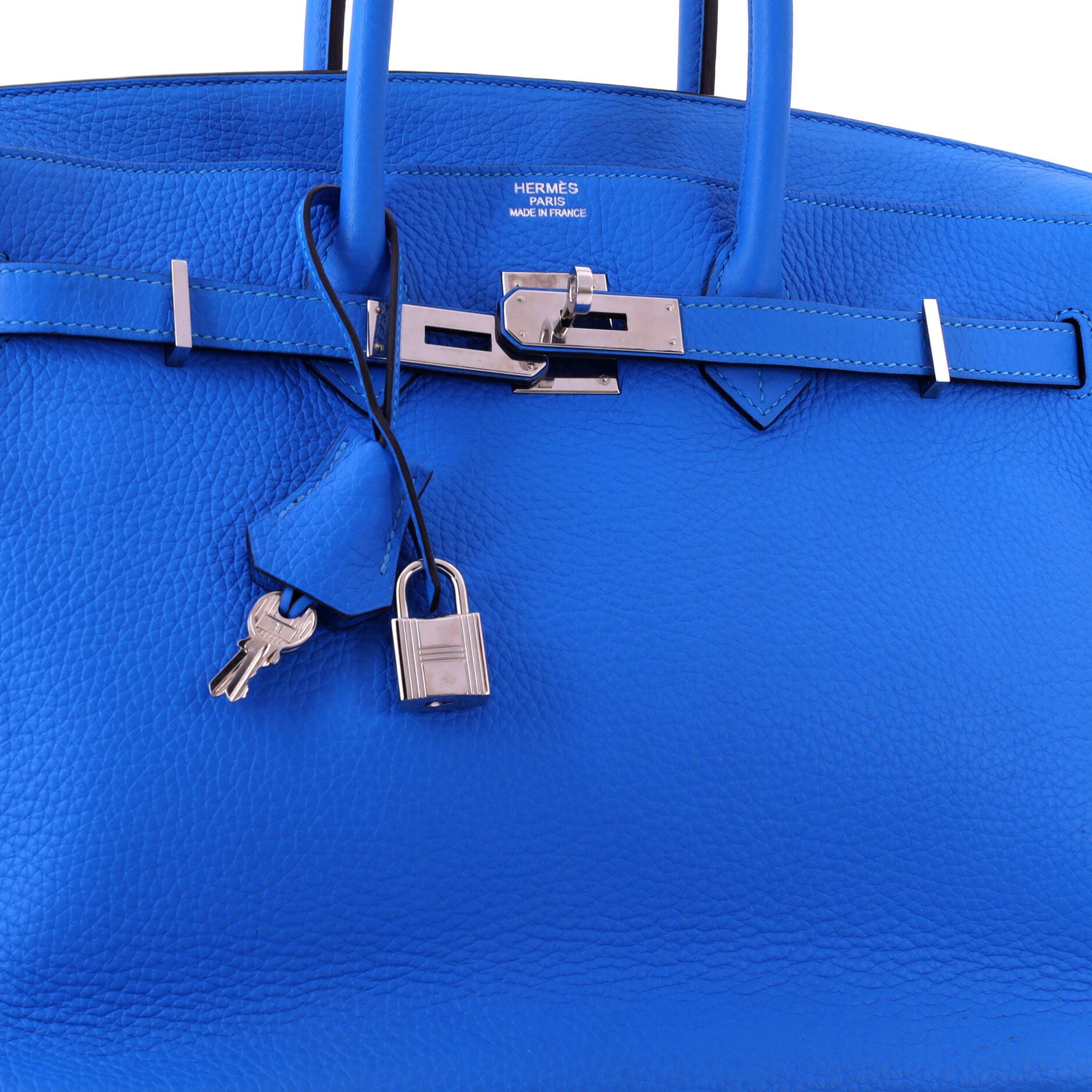 Birkin Handbag Blue Clemence with Palladium Hardware 35, Alternate, color, Blue