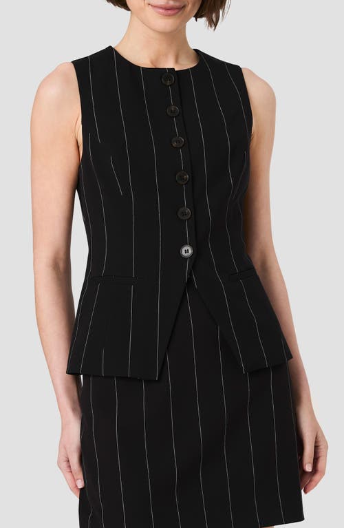 French Connection Pinstripe Button-up Tank In Black
