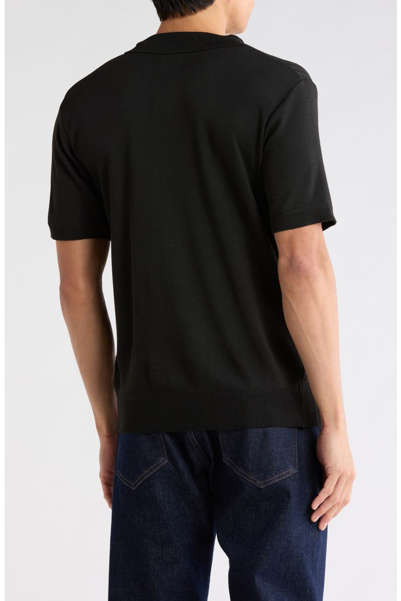 Johnny Collar Knit Polo Sweater, Alternate, color, BLACK