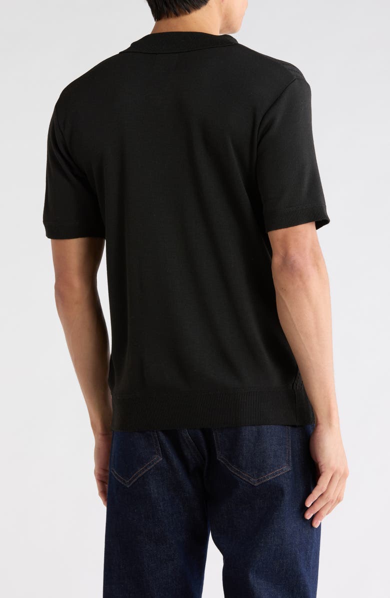 TOM BAINE Johnny Collar Knit Polo Sweater, Alternate, color, Black