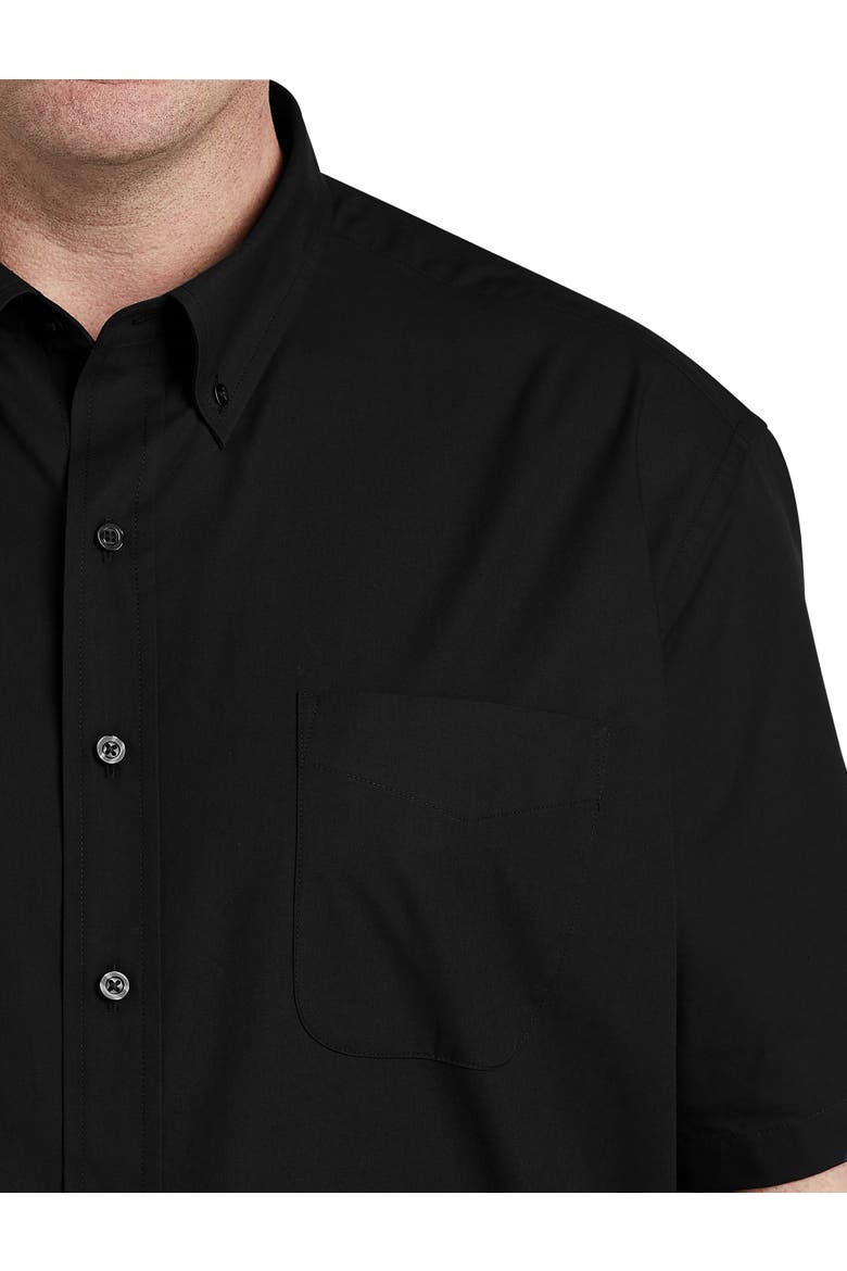 Big & Tall Poplin Sport Shirt, Alternate, color, BLACK