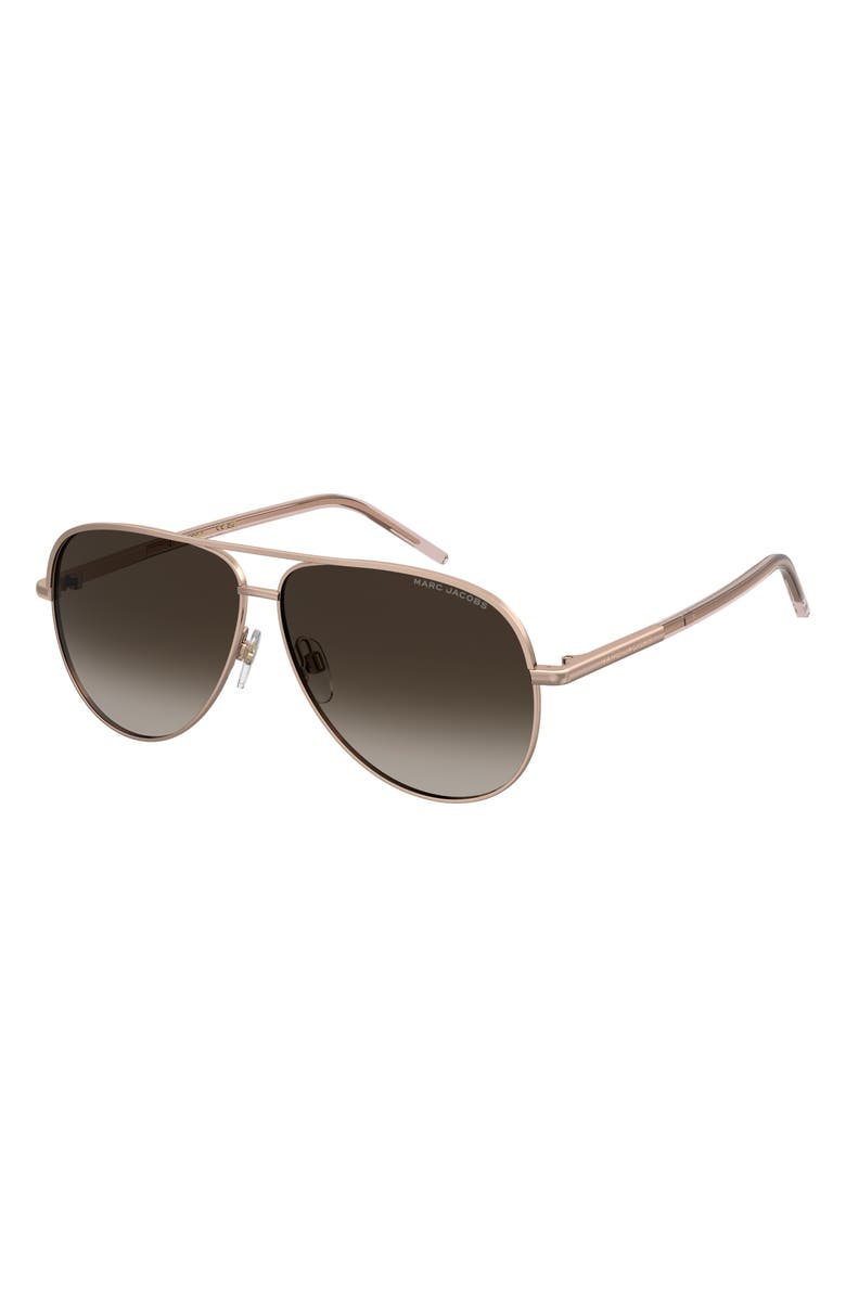Marc Jacobs 61mm Gradient Pilot Sunglasses, Alternate, color, Gold Copper/ Brown Sf