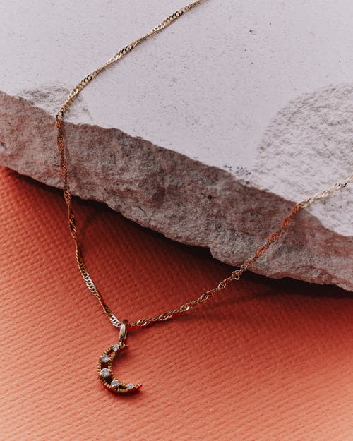 Edge Of Ember Moon Diamond Necklace In Gray