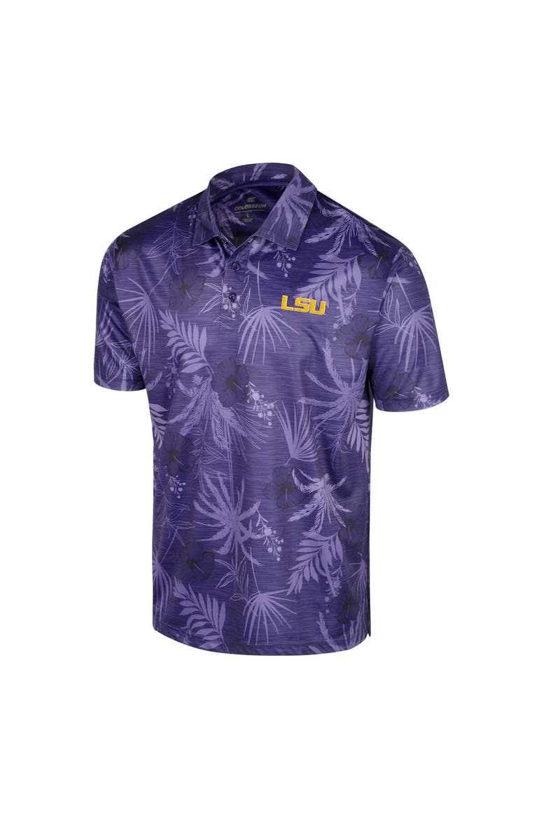 Men's Colosseum Purple LSU Tigers Palms Team Polo, Alternate, color, Purple