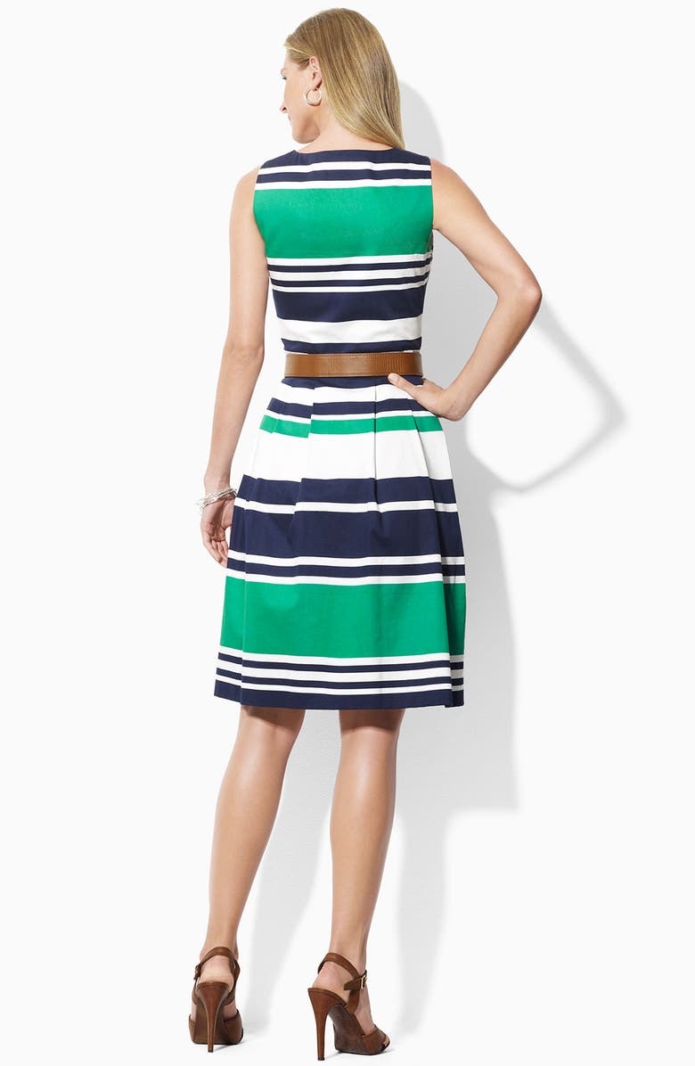 Lauren Ralph Lauren Belted Surplice Cotton Dress, Alternate, color,