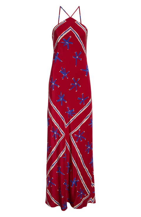 Cubism Halter Maxi Dress