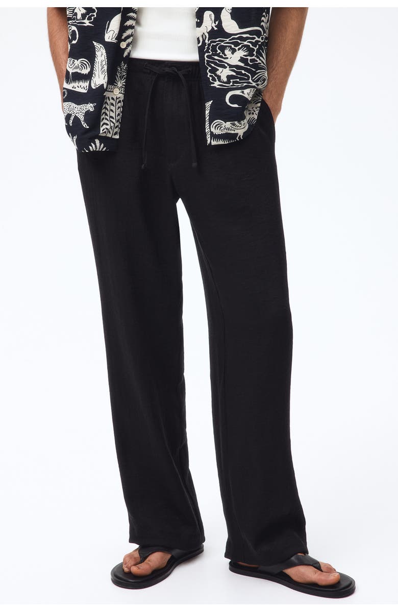 H&M Relaxed Fit Trousers, Alternate, color, Black