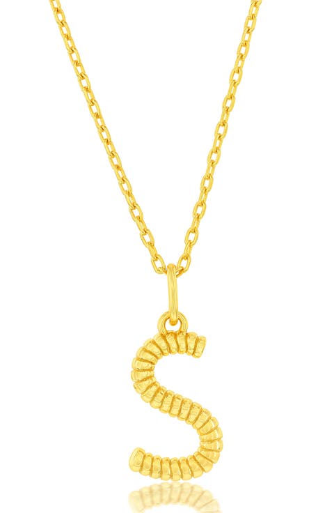 Croissant Initial Pendant Necklace