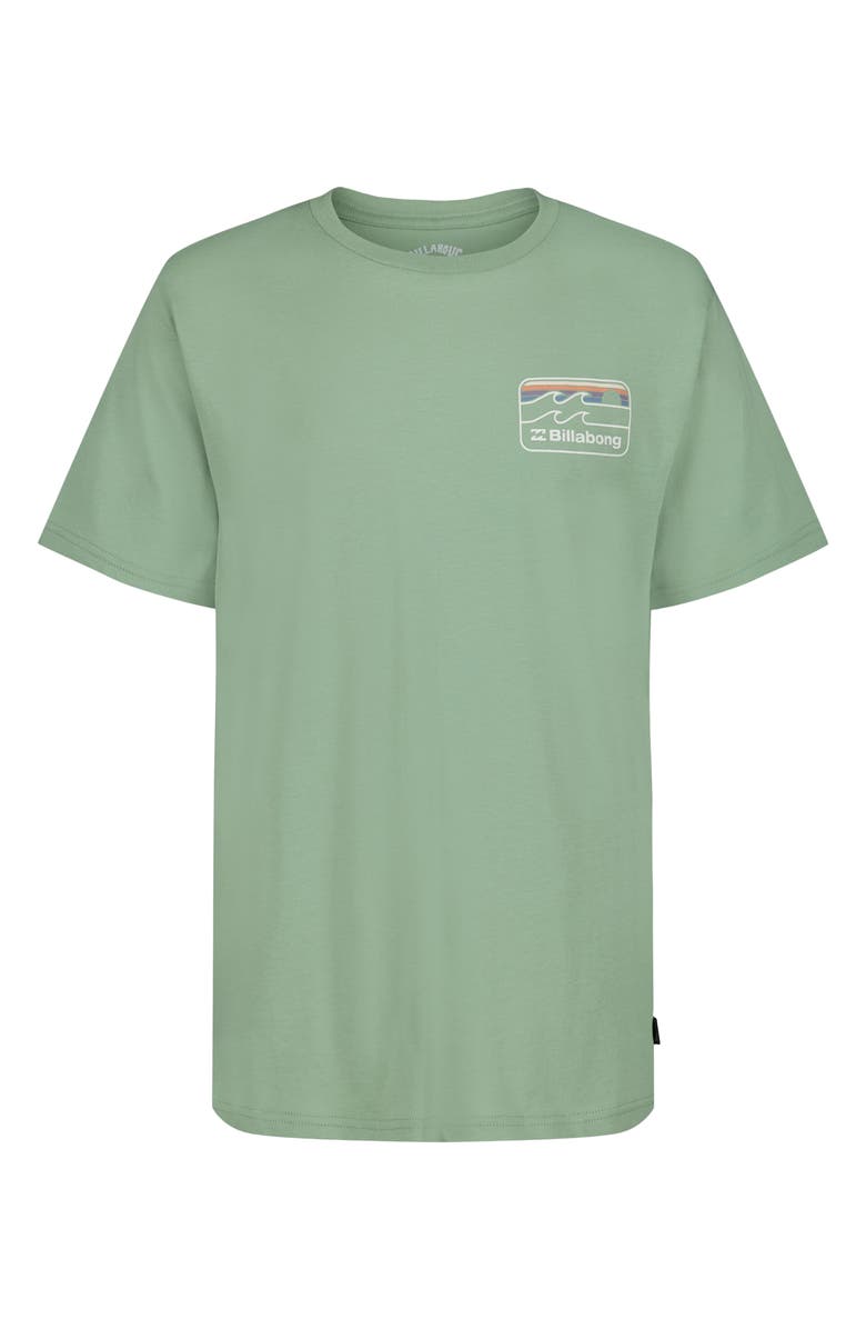 Billabong Kids' Runner Wave Logo Graphic T-Shirt, Main, color, Green Ash