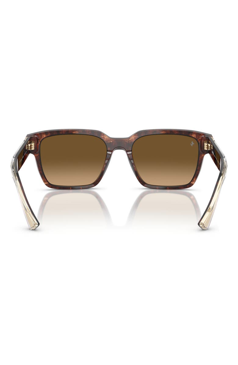 Scuderia Ferrari 55mm Polarized Square Sunglasses, Alternate, color, Caramel Havana / Brown