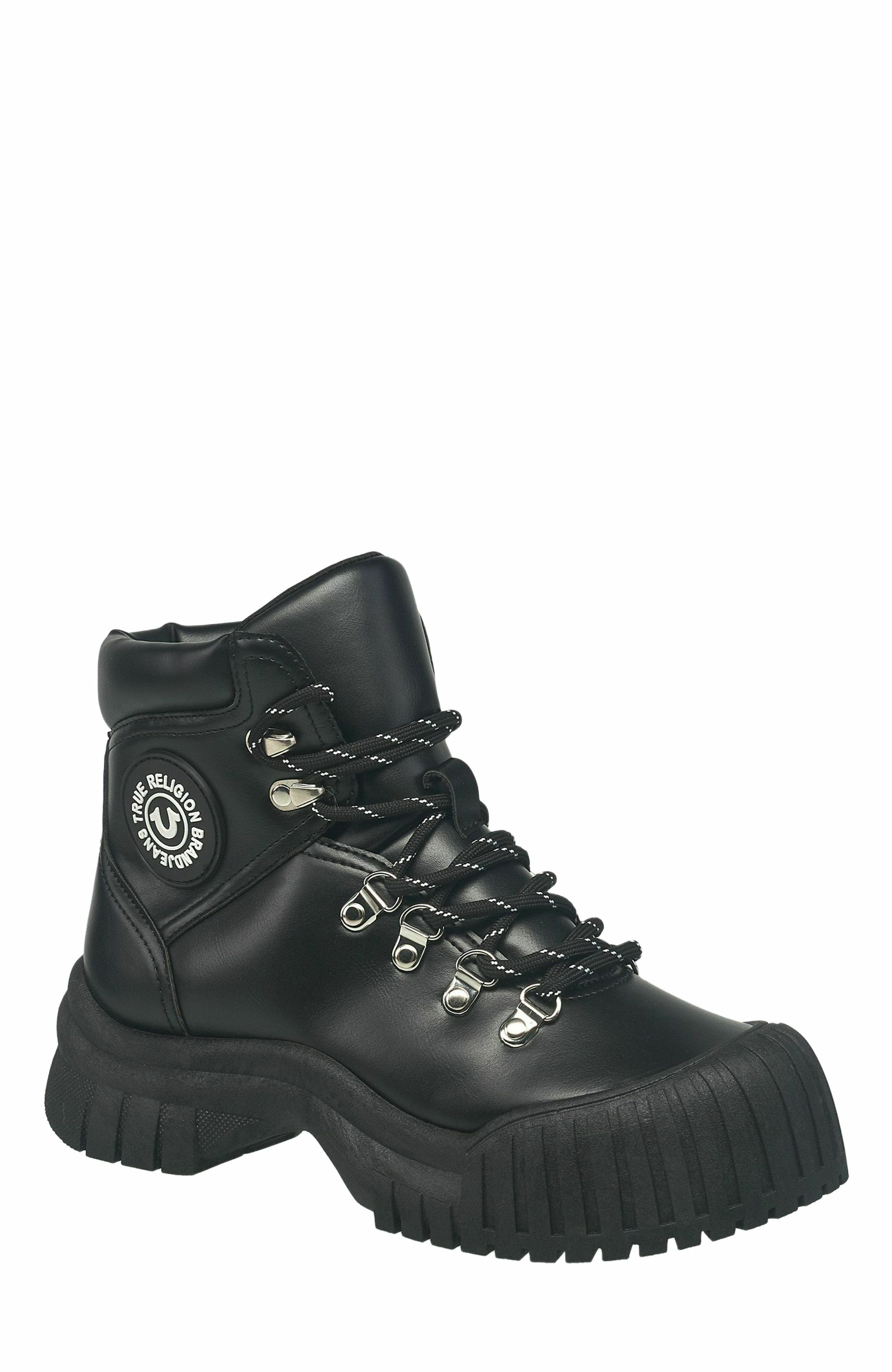 True Religion Chris Lace Up Boot, Main, color, Black