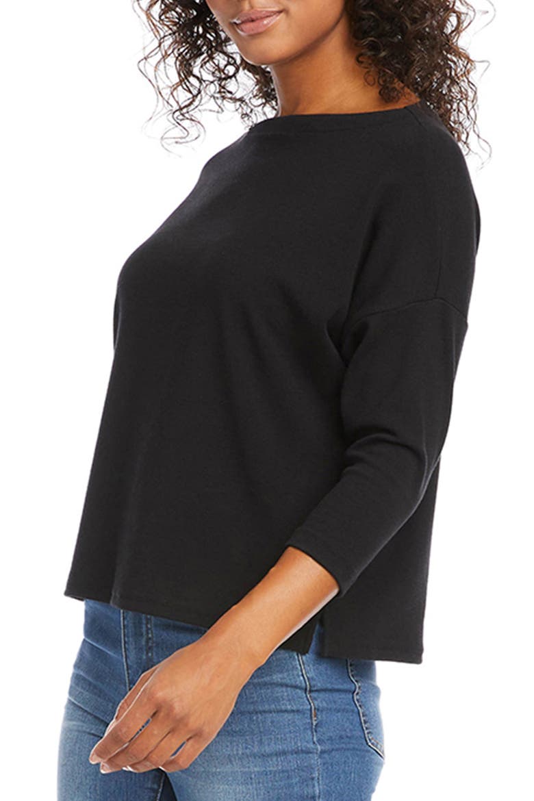 Knit Boatneck Top, Alternate, color, BLACK