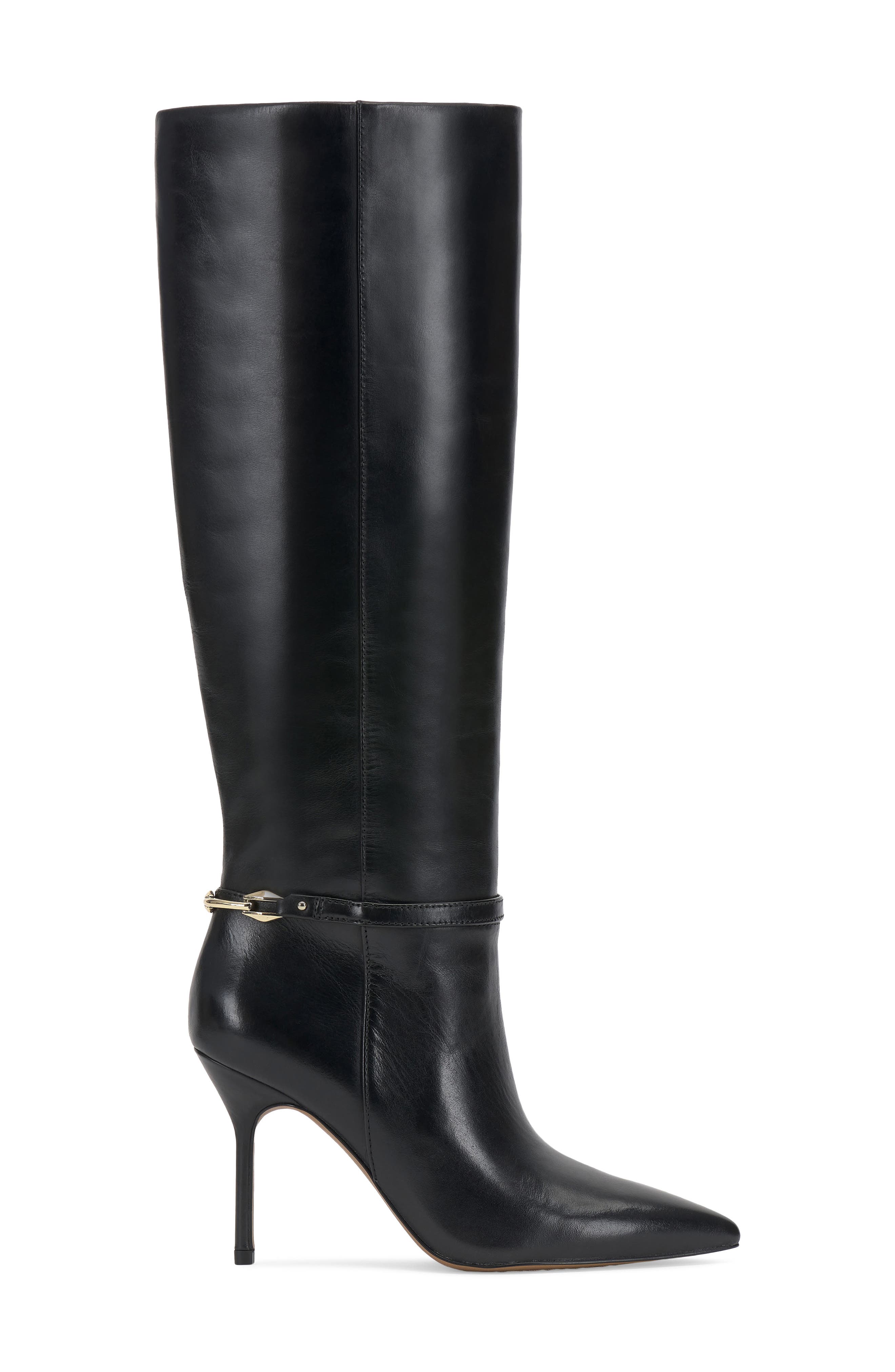 Vince Camuto Mirtha Pointed Toe Knee High Boot, Alternate, color, Black