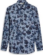Bugatchi Julian Shaped Fit Floral Print Stretch Cotton Button-Up Shirt