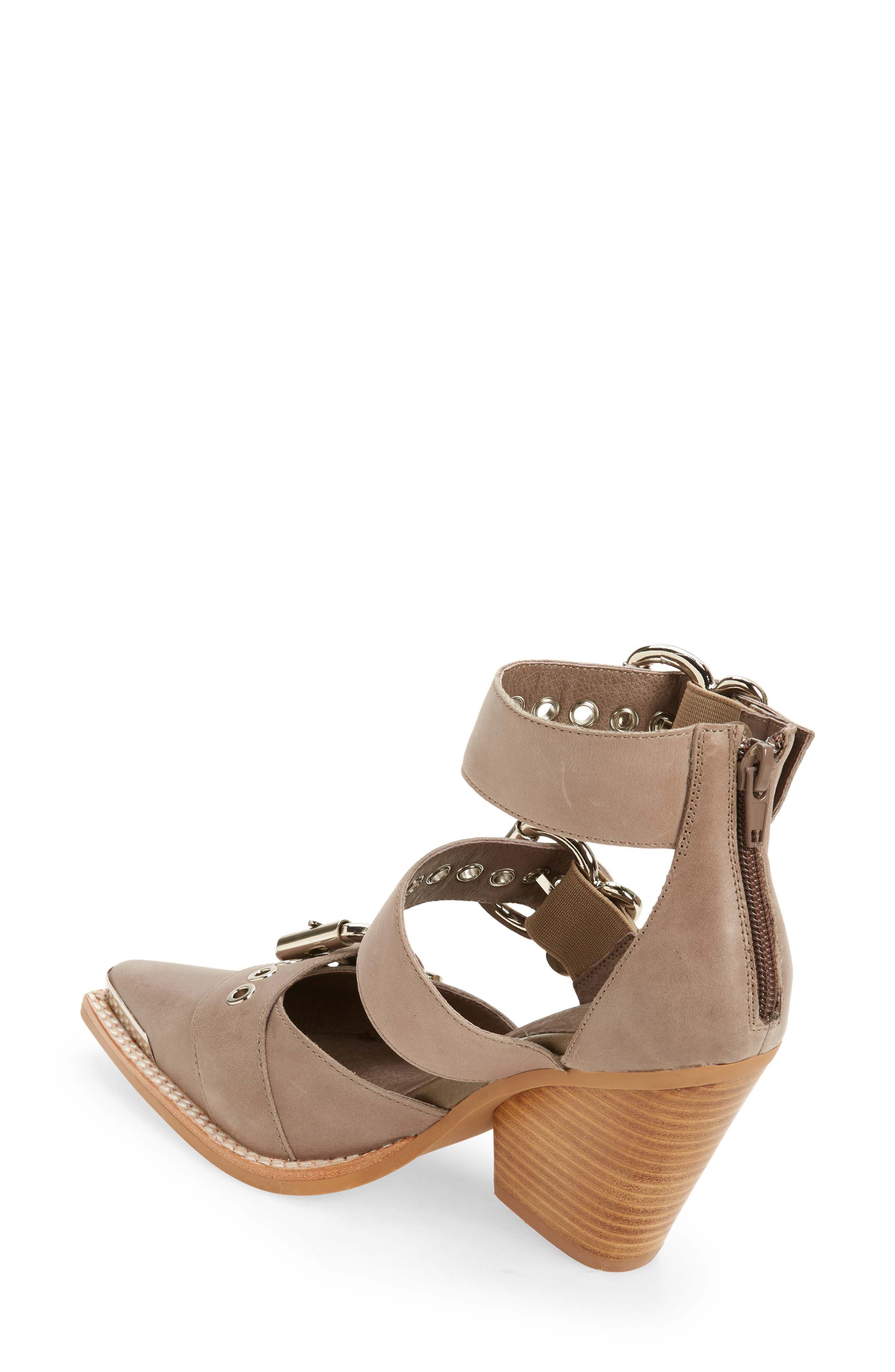 Emilia Buckle Cutout Boot, Alternate, color, TAUPE LEATHER