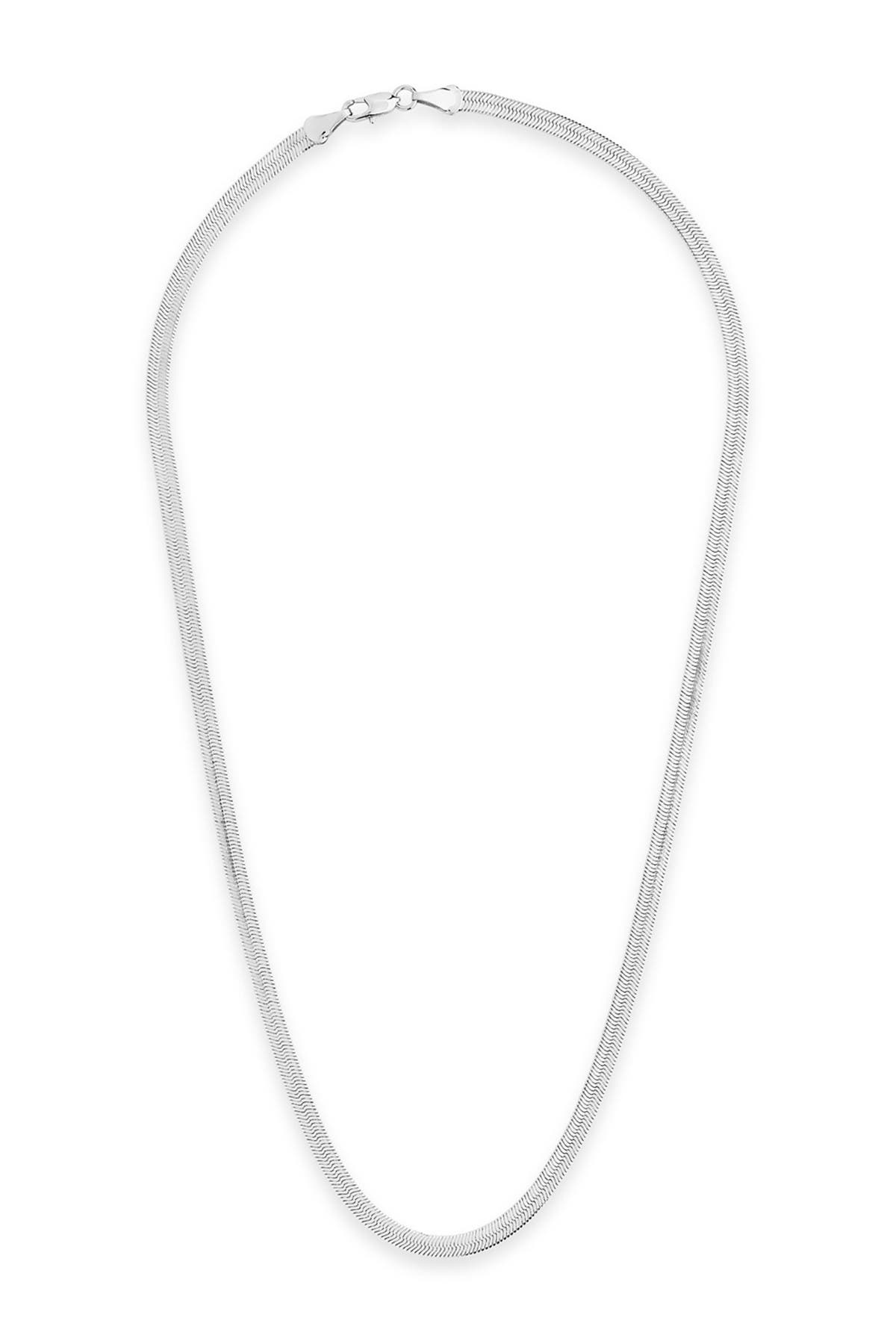 Sterling Forever Herringbone Chain Necklace