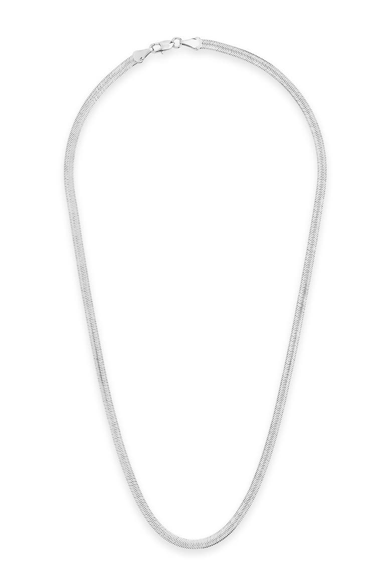 Herringbone Chain Necklace, Main, color, SILVER