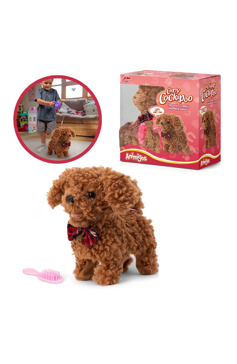 Tobar Animigos Curly Cockapoo Dog Interactive Toy, Alternate, color, Multicolored
