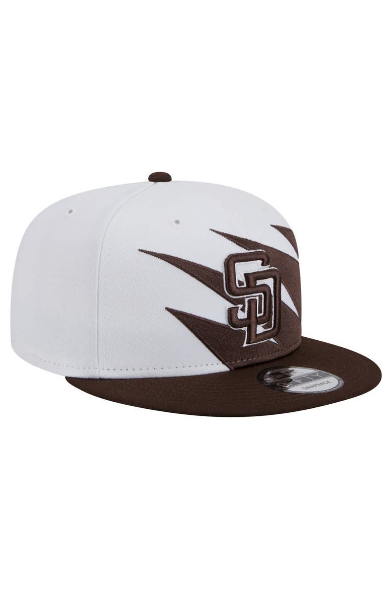 Men's New Era Brown/White San Diego Padres Jagged 9FIFTY Snapback Hat, Alternate, color, Brown