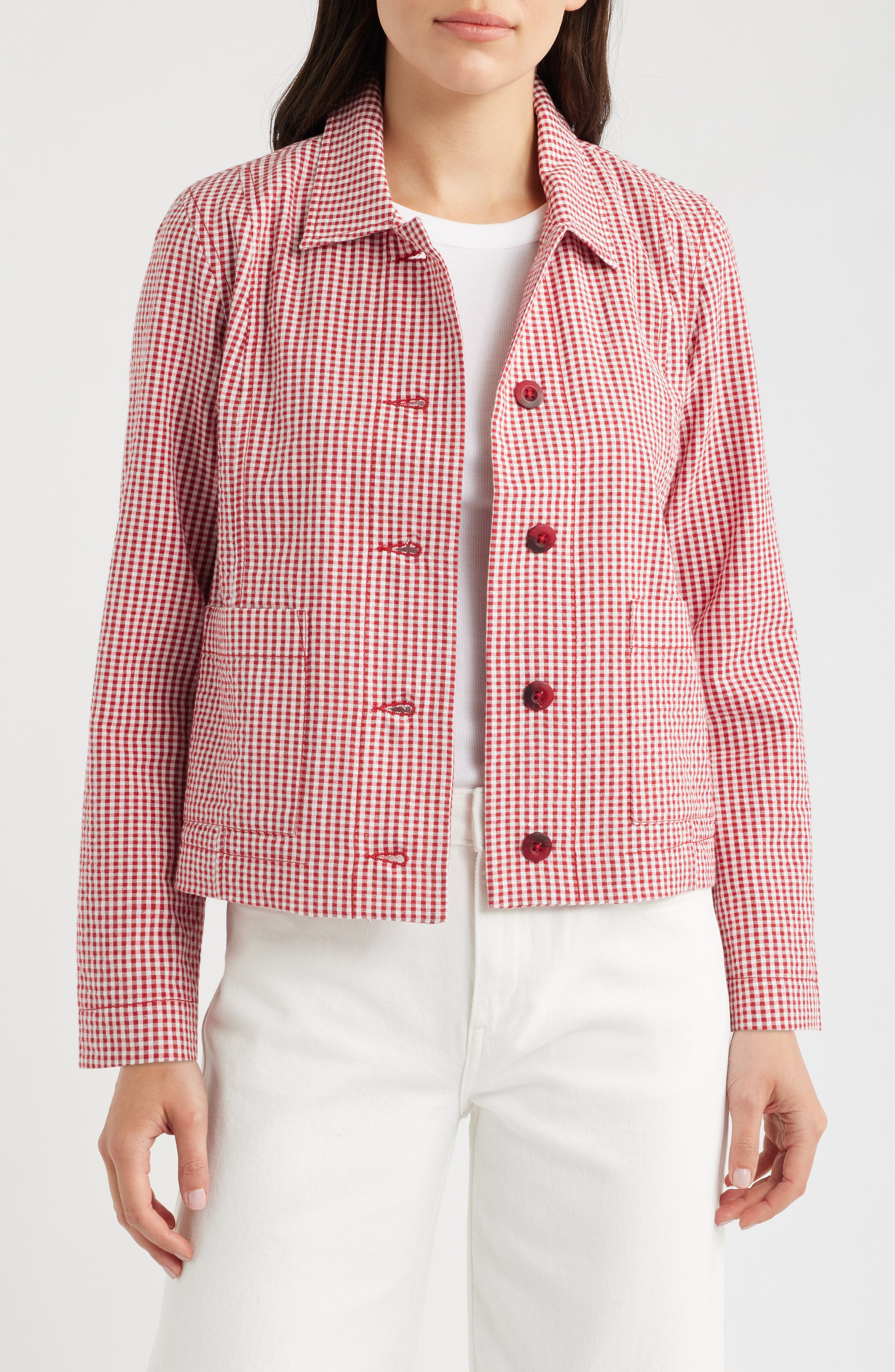Carnon Downs Gingham Organic Cotton Chore Jacket