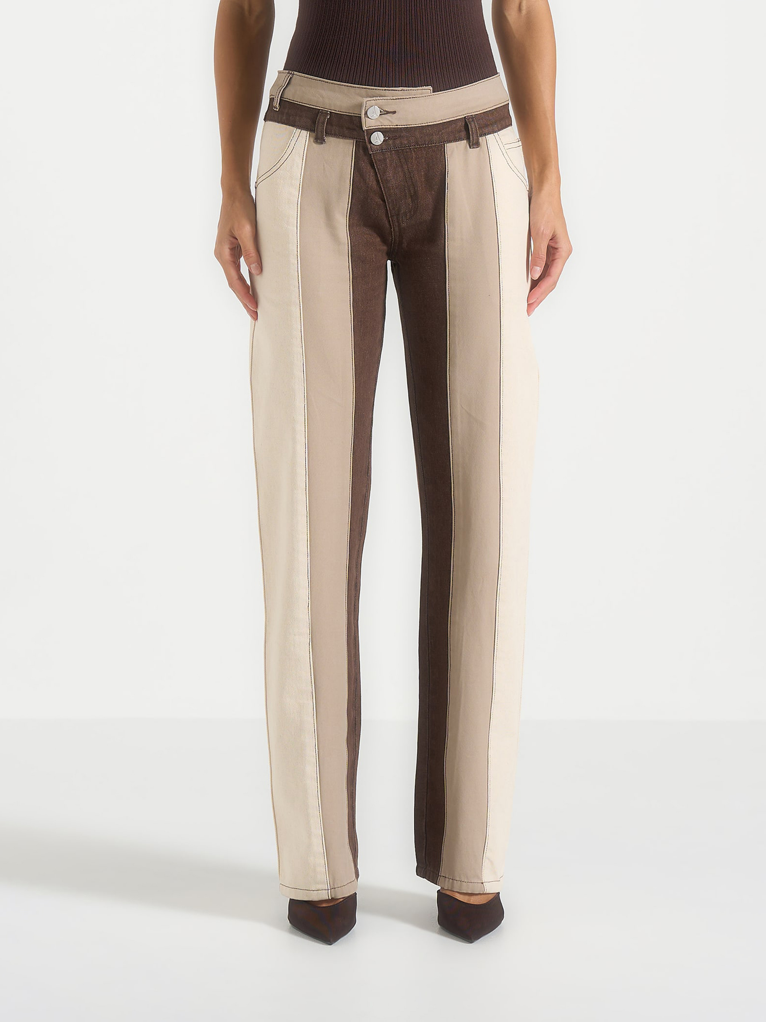 Manière De Voir Jacinda Colour Block Straight Leg Jeans (Women) | Nordstrom