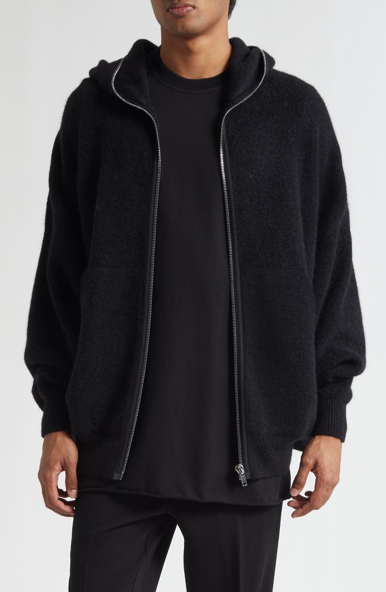 Rick Owens Gimp Hoodie, Main, color, Black