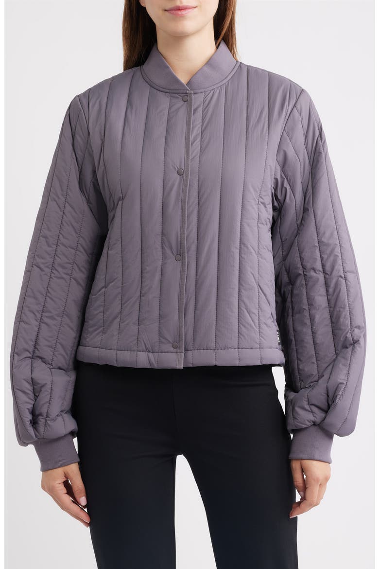 Banja Quilted Liner Bomber Jacket, Main, color, VIOLET STEEL