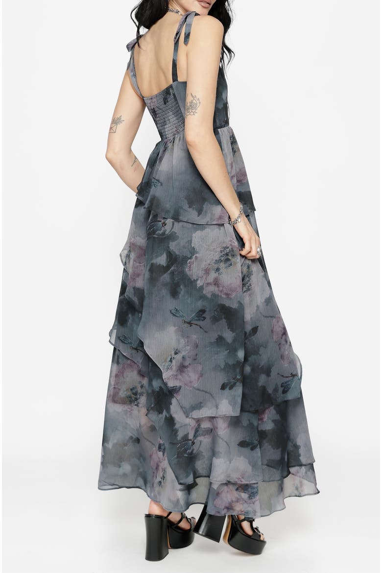 Ophelie Chiffon Tiered Maxi Dress, Alternate, color, Grey