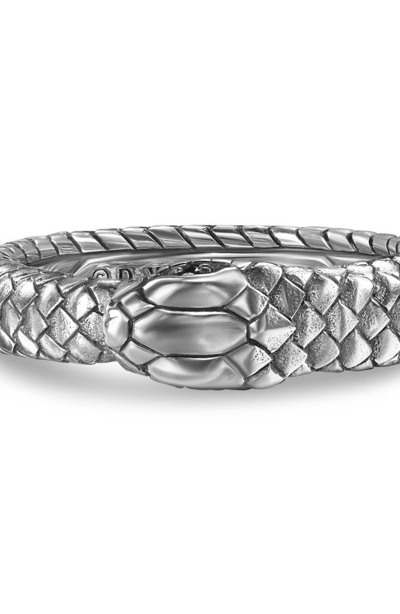 David Yurman Ouroboros Band Ring in Sterling Silver with Black Diamonds, Alternate, color,