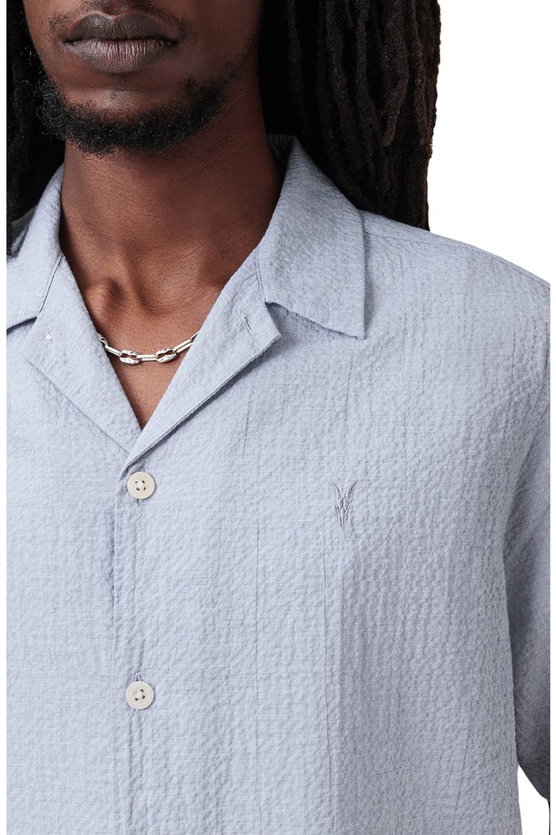Valmer Short Sleeve Button-Up Shirt, Alternate, color, BLUEBERRY BLUE