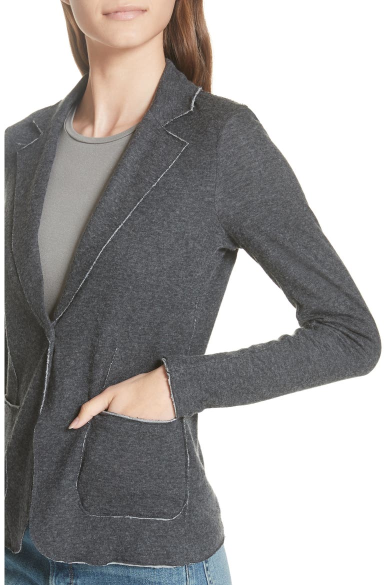 Cotton & Cashmere Blazer, Alternate, color, ANTHRACITE CH/ GRIS CH