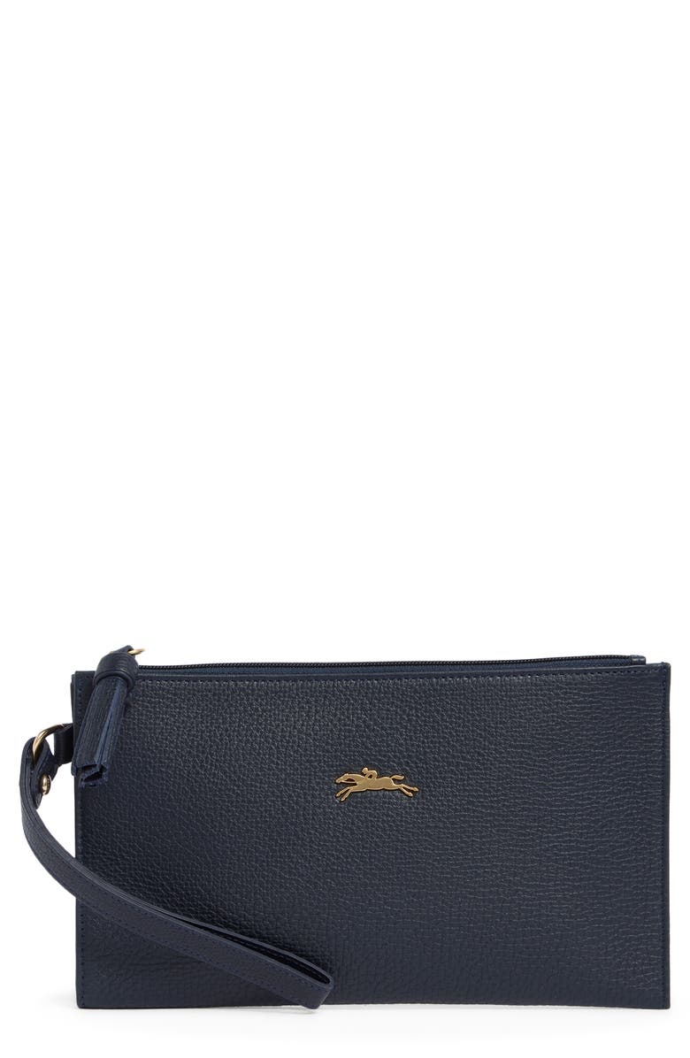 Longchamp Penelope Leather Wristlet, Main, color, Midnight Blue