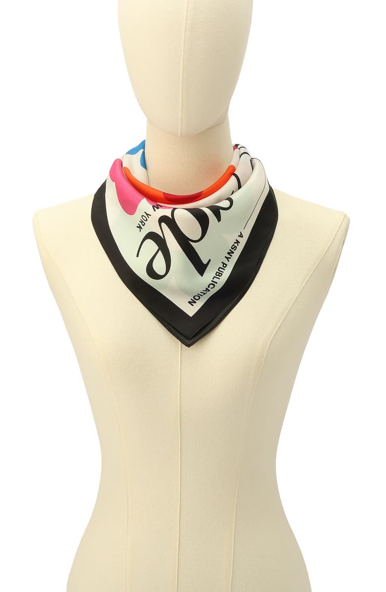 Kate Spade New York magazine silk square scarf, Alternate, color,