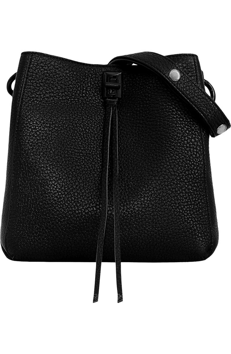 Rebecca Minkoff Darren Leather Shoulder Bag, Main, color, Black