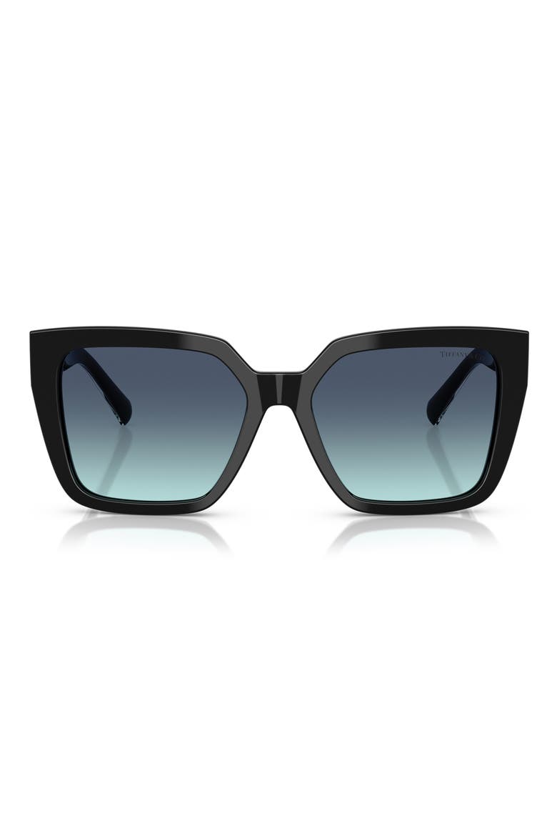 55mm Gradient Square Sunglasses, Main, color, BLACK / AZURE GRADIENT BLUE