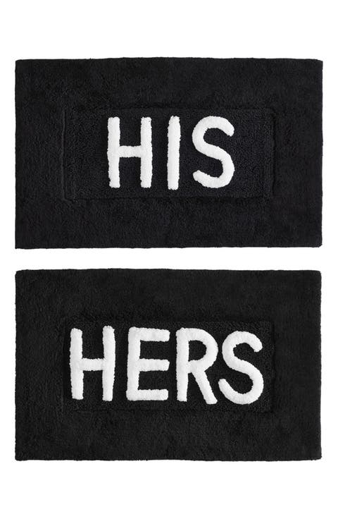 His & Hers 2-Piece Bath Mat Set