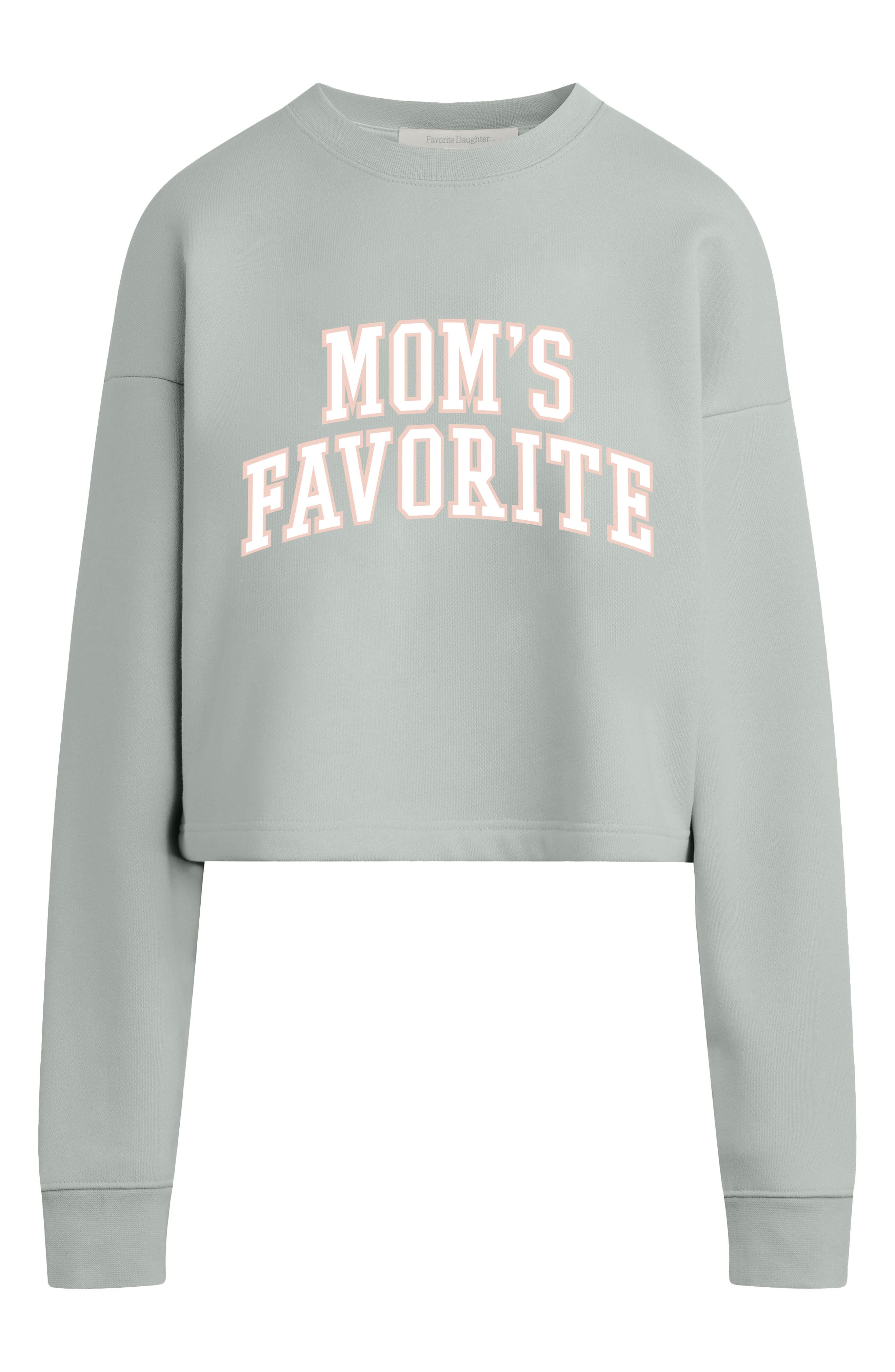 Mom's Favorite French Terry Crop Graphic Sweatshirt