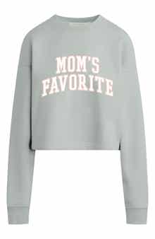 Mom's Favorite French Terry Crop Graphic Sweatshirt