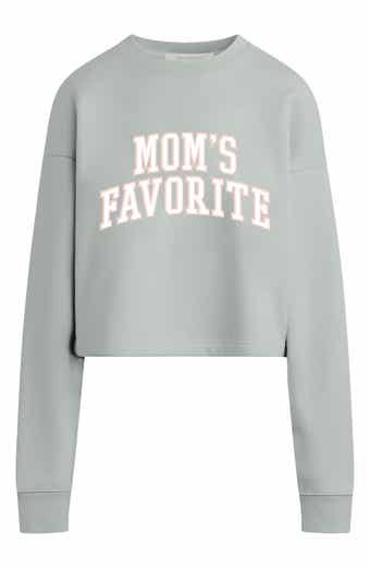 Mom's Favorite French Terry Crop Graphic Sweatshirt