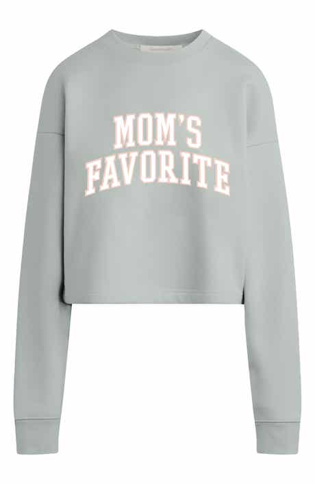 Mom's Favorite French Terry Crop Graphic Sweatshirt