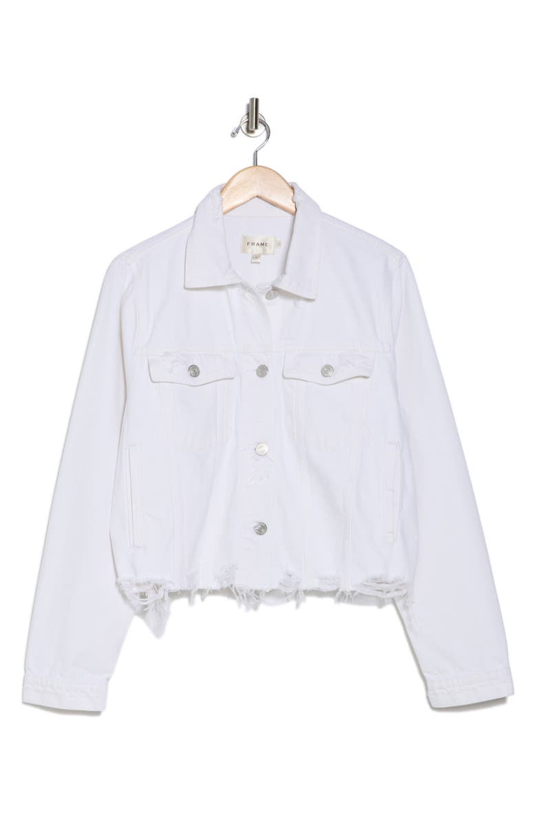 FRAME Le Vintage Denim Jacket, Alternate, color, White Rips
